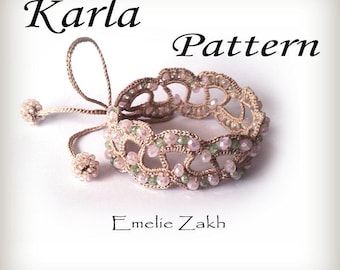 Crochet Beaded Bracelet Cuff Pattern, Jewelry Textile Braided Tutorial (PDF)