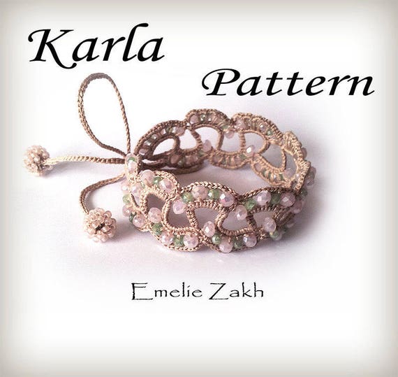 Crochet Beaded Bracelet Cuff Pattern, Jewelry Textile Braided Tutorial (PDF)