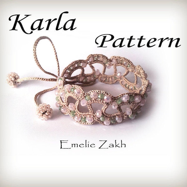 Pattern crochet beaded bracelet cuff  Jewelry Crochet  PDF file tutorial Bracelet Textile Braided bracelet cuff.