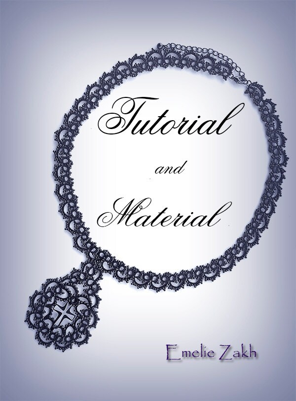 Necklace tatting lace frivolite.Kit tutorial and Etsy