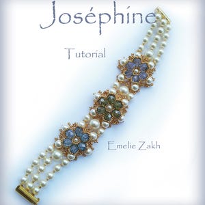 Beading tutorial  bracelet Pearls Beaded Pattern Crystal  jewelry PDF file instructions for making the Crystal