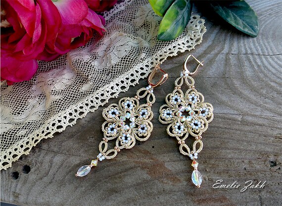 Lace chandelier best sale earrings