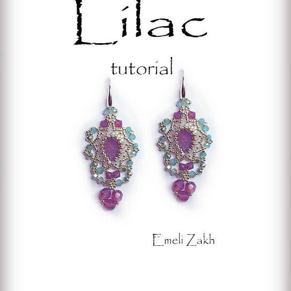 Earrings  Beading tutorial braided cabochon Beaded pattern earrings Jewelry beadwork in PDF file containing instructions Crystal earrings