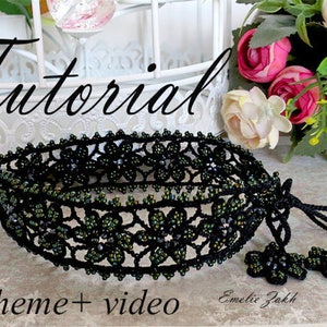 Black choker necklace crochet tutorial Pattern crochet jewelry choker Video+  PDF file  instructions making crochet necklace