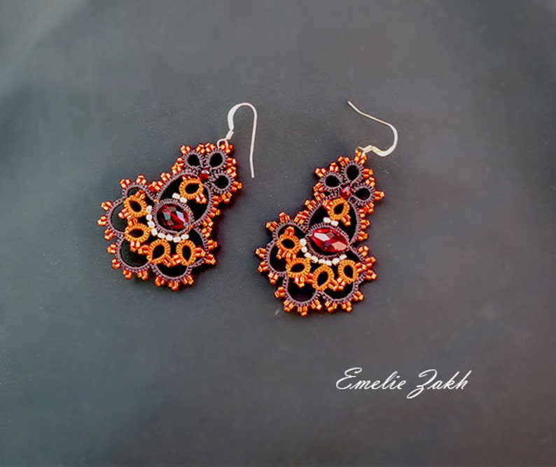 Lace tatting kit bracelet earring Frivolite Filigree jewelry Etsy