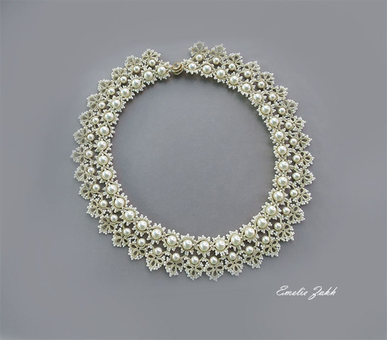 Tatting Lace Bridal Jewelry. Beige Ivory Necklace Bracelet Etsy