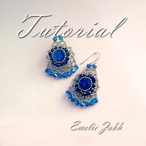 Beading tutorial - beaded earrings -Tutorial instructions  earring - Beaded jewelry tutorial - Crystal earrings tutorial - Beadwork tutorial
