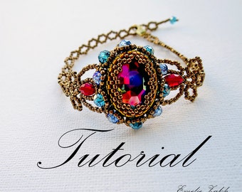 Beading lace tutorial bracelet Victorian style bracelet Tutorial beaded jewelry Instructions pattern beading  Beadweaving bracelet tutorial