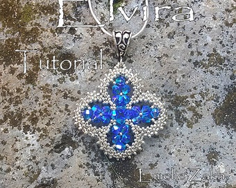 Kralenpatroon kristallen kruishanger – blauwe Swarovski (pdf)