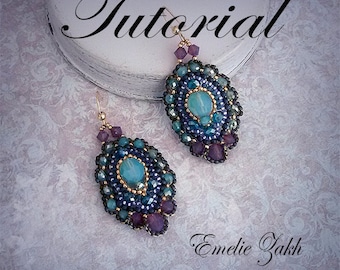 Pendientes tutorial Dune Beading - Pendientes patrón cuentas - Archivo PDF instrucciones para hacer joyas cristal swarovski Miguel Ases
