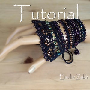 Pattern crochet beaded bracelet  Crochet jewelry Tutorial  PDF file containing instructions for making the crochet bracelet cuff.