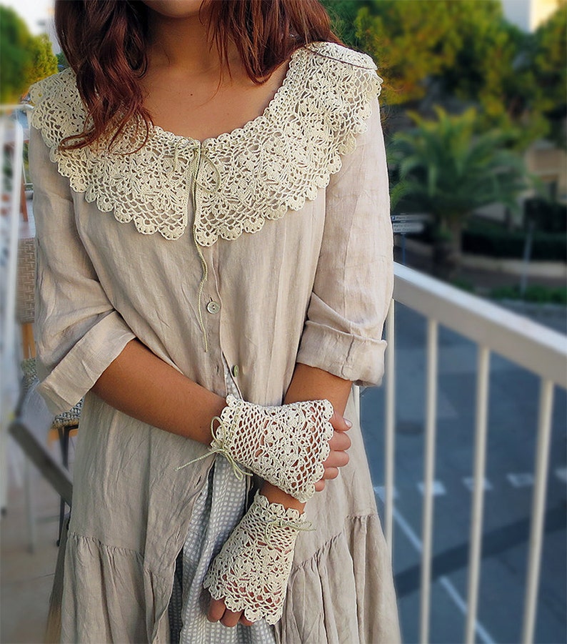 Pattern crochet  lace collar  bracelet cuff  Tutorial PDF image 2