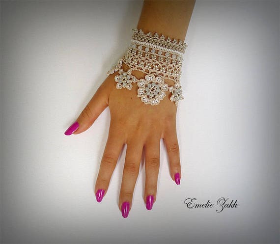 Leather and Lace Bracelet -
