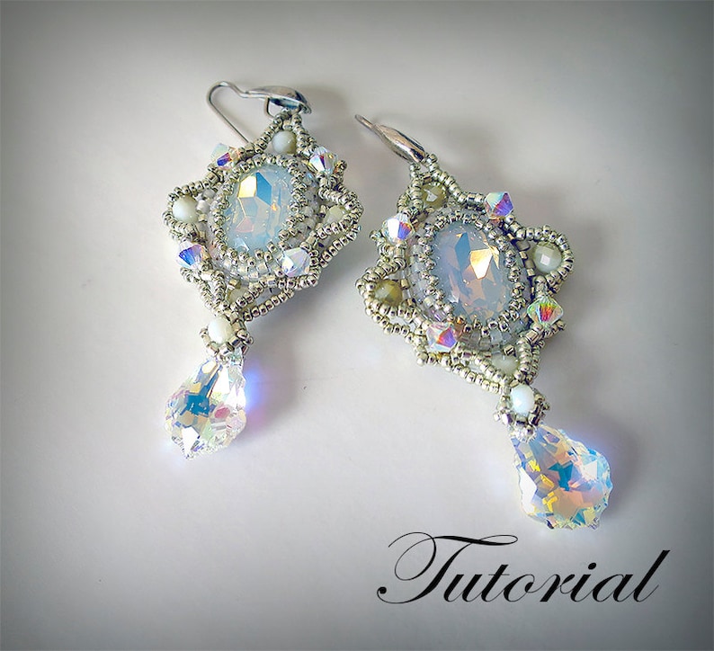 Beading Tutorial Earrings Bella Crystal Earrings Pattern Etsy