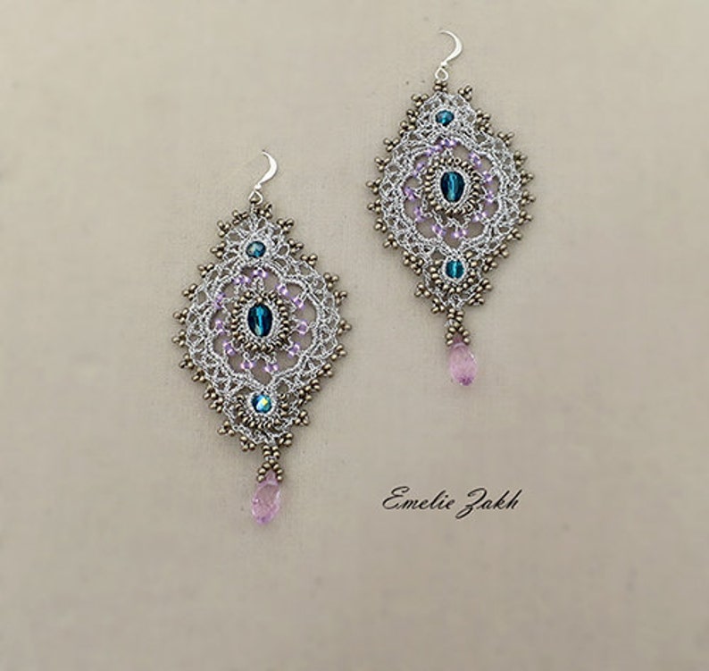 Kit Earrings Crochet Tutorial Materials scheme Video Etsy