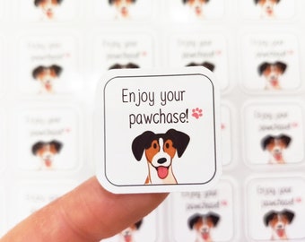 Enjoy your Pawchase Stickers - Enjoy your Purchase Jack Russell - Packaging Stickers, Thank you Stickers, Small Business, Envelope Seal