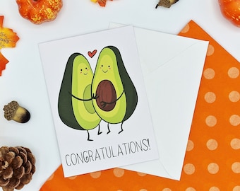 Pregnant avocado card - Congratulations Greeting Card - You're Pregnant - Pregnancy card - Expecting - New parent card - New mum - New Baby