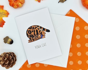 Yoga Cat Card - Cute Birthday Card - Celebration Card - Any Occasion Card - Yogi Cards - Funny Greeting Card - Namaste Card - Cute Cat Cards