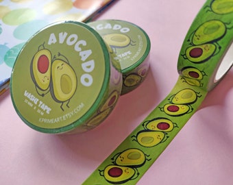 Avocado Washi Tape - 15mm x 10m - Scrapbooking - Weekly Planner - Bullet Journal - Decorative Tape - Masking Tape, Stationery Accessories