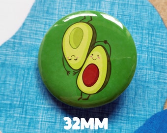 Avocado Badge - 32mm, 1.25inch Buttons - Food Buttons - Cute Avocado Badge - Cute Button - Kawaii badge
