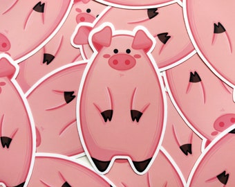 Pig Sticker - Piggy Vinyl Sticker - Cute Animal Stickers - Hog Stickers - Adorable Sow Sticker - Laptop Decal - Animal Lover Gift