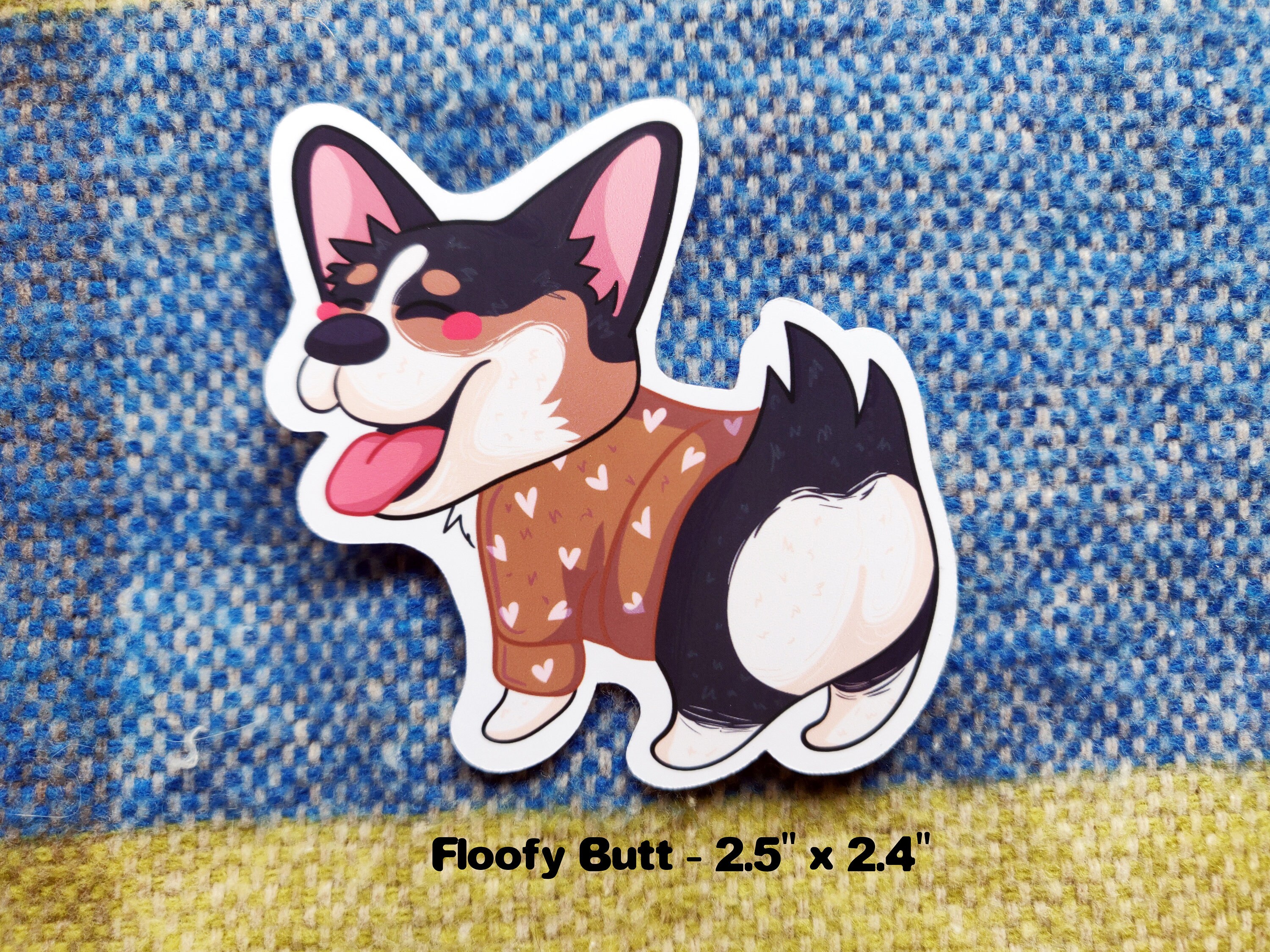 Cute Corgi Dog Butt Winking Vinyl Sticker, Puppy Best Friend Gift