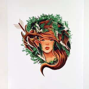A4 A5 Artemis Print Nature Illustration Goddess of the Wild Goddess of ...