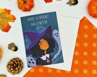 Have A Spooky Halloween Card - Spirit Whisperer - Hexenkarte - Magic - Wicca - Pagan - Occult