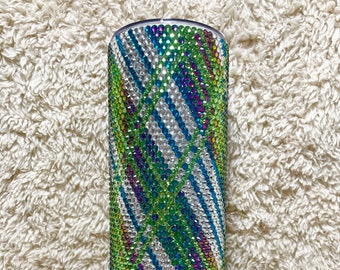 Ready to ship rhinestone tumbler - hand placed rhinestones - 20 ounce metal walled tumbler with plastic lid - glass rhinestones