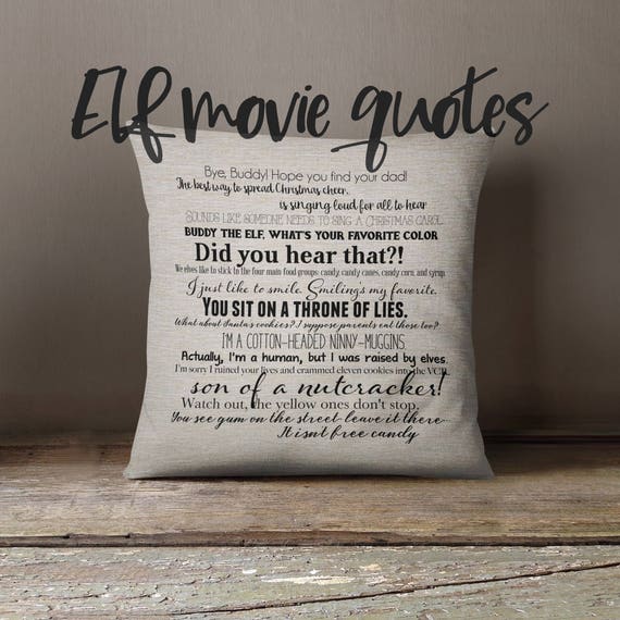 Elf Weihnachten Film Zitat Kissen Abdeckung 18x18inch Zitate Etsy