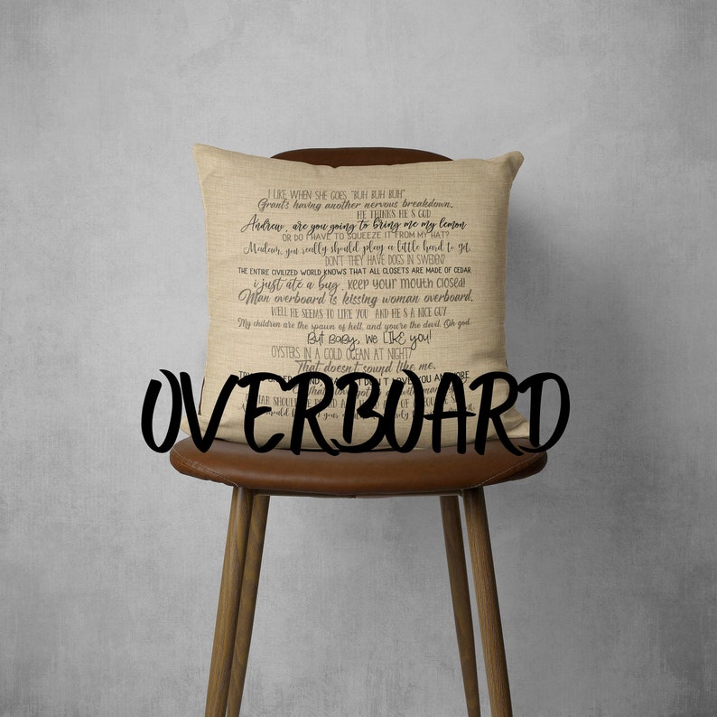 classic 80s movies Overboard movie quote pillow cover 18x18inch movie quotes machine washable pillow cover movie quote pillow cover