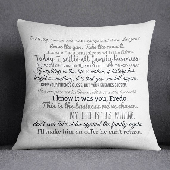 Le Parrain 1 2 Film De Citation Oreiller Couverture Oreiller Etsy