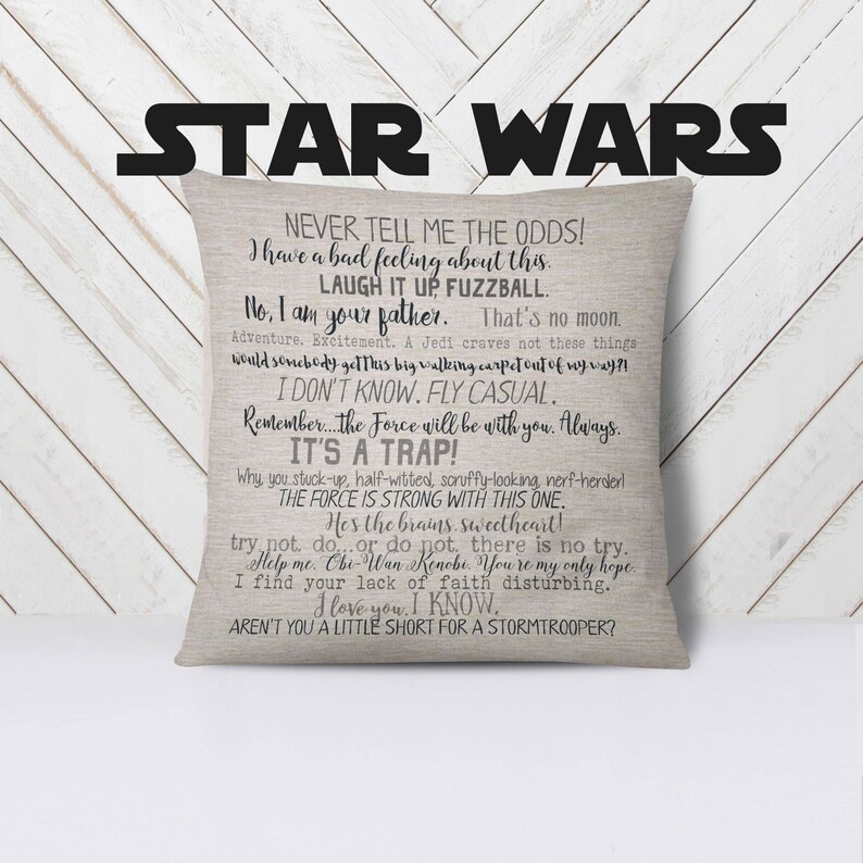 Star Wars pillow 18x18inch pillow cover movie quotes Etsy Italia