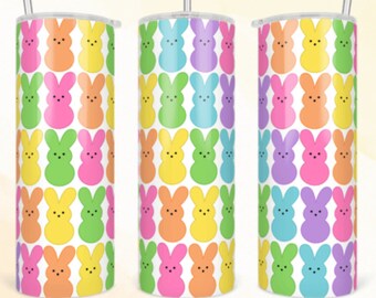 Colorful Easter Bunny 20oz tumbler - 20oz metal tumbler - easter basket - reusable tumbler - double walled metal