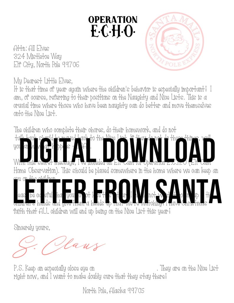 Elf Cam Letter