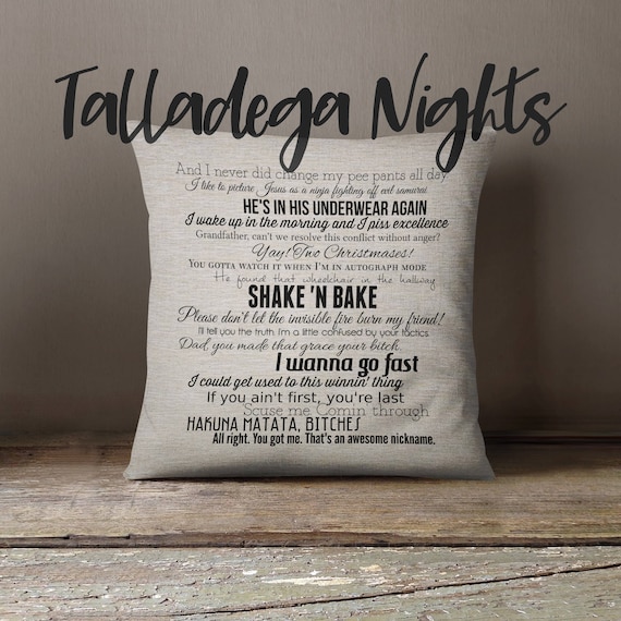 Talladega Nights: The Ballad of Ricky Bobby movie quote pillow | Etsy