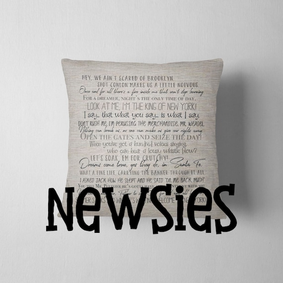 Newsies pillow cover 18x18inch pillow 18x18inch pillow cover broadway musical