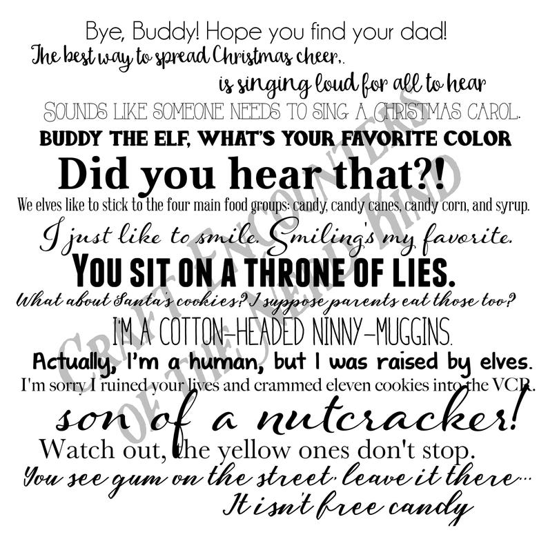 Elf Christmas Movie Quote Pillow Cover 18x18inch Fiber Arts Etsy