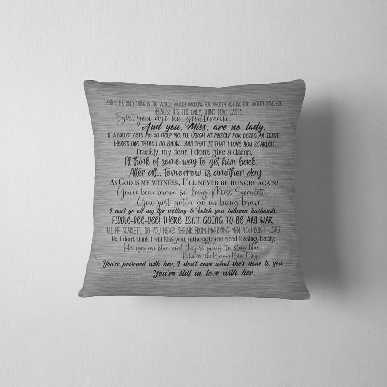 Gone With the Wind Inspired Pillow Cover 18x18inch Pillow Etsy