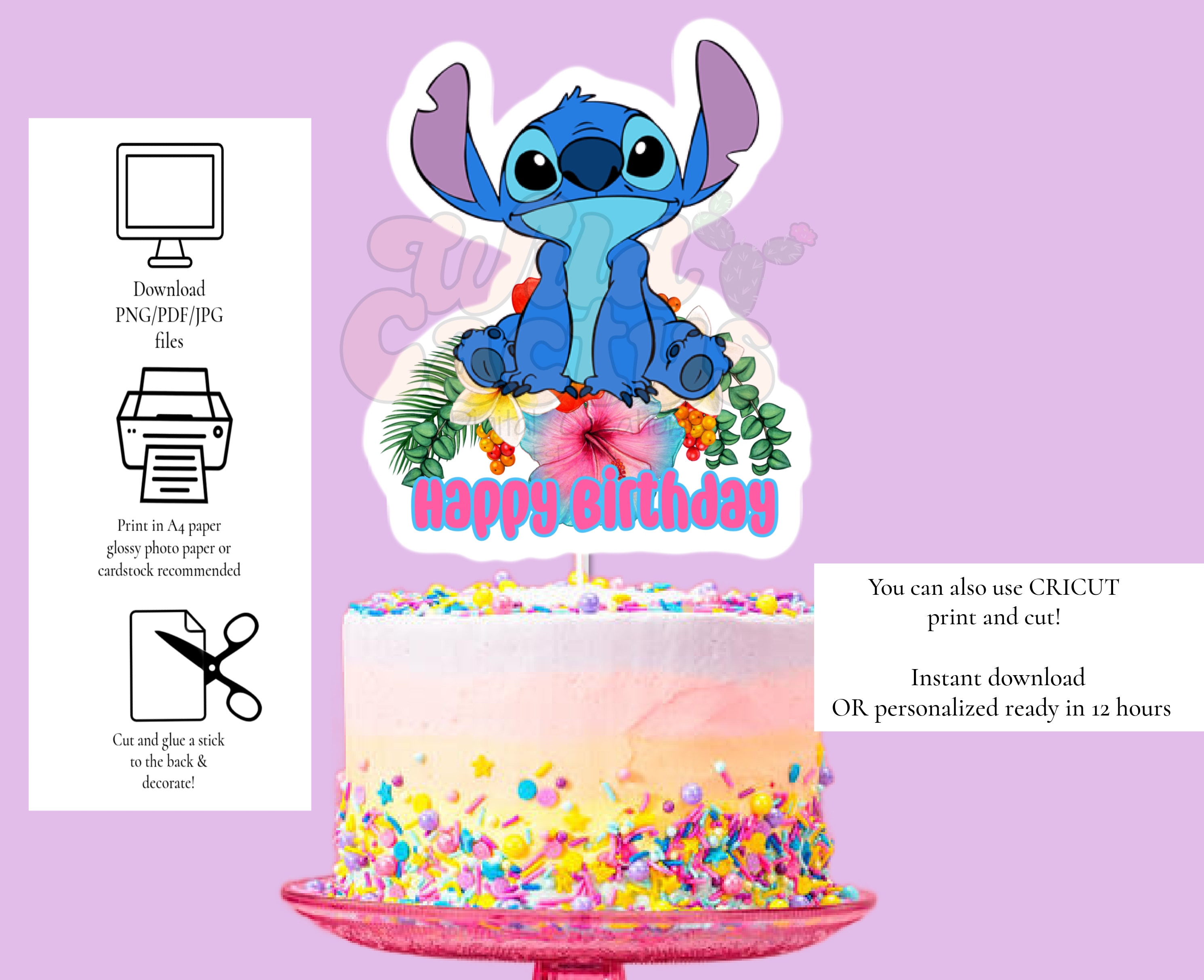 Cute As Cakes - The cutest lilo and stitch cake🌺 Toppers