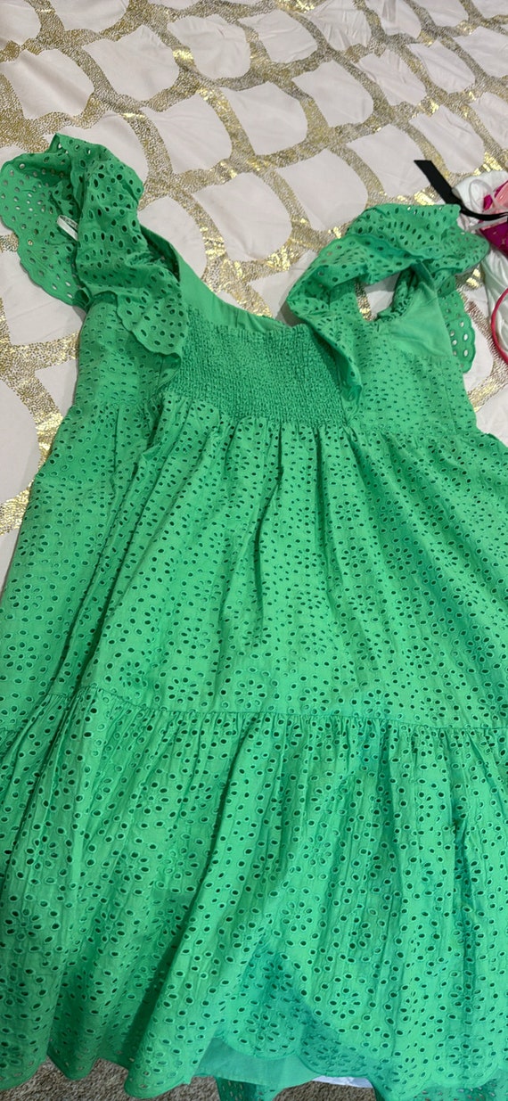 Lilly Pulitzer Cabana Green Babydoll Dress Size 12 - image 7