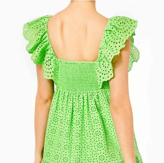 Lilly Pulitzer Cabana Green Babydoll Dress Size 12 - image 2