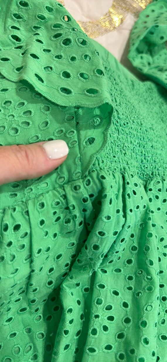 Lilly Pulitzer Cabana Green Babydoll Dress Size 12 - image 6