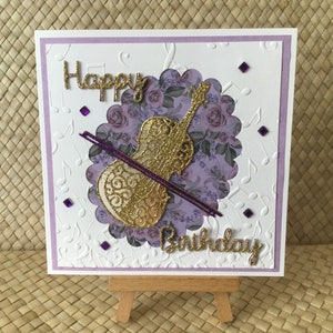 Violinist Card, Cellist Greeting, Handmade for Musician, Birthday, With Love, Thank You
