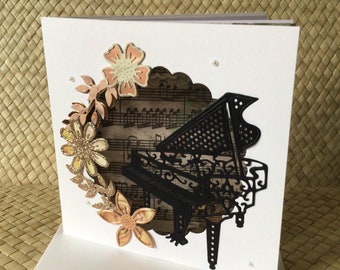 Piano Birthday Card, Music Exam Success, Mozart design for Student, Family and Friends