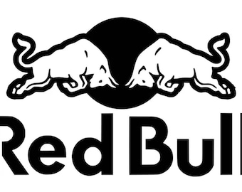 Red bull type vinyl decal