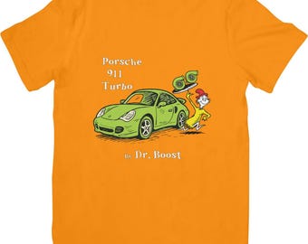 Porsche 996 Turbo T-Shirt: Grünes Eier und Schinken Parodie Design