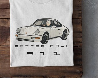 Porsche 911 Horror Tee: Jason Voorhees Funny Car Graphic