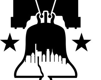 Philadelphia Philly Liberty Bell type vinyl decal 2