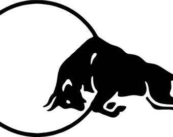 Red Bull Vinyl Decal | Racing Bull Sticker for Car, Window, Laptop | Die-Cut Waterproof Vinyl Graphics, Left & Right Facing